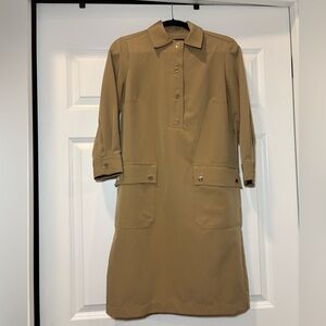 Tommy Hilfiger Tan Button-Up Dress with belt